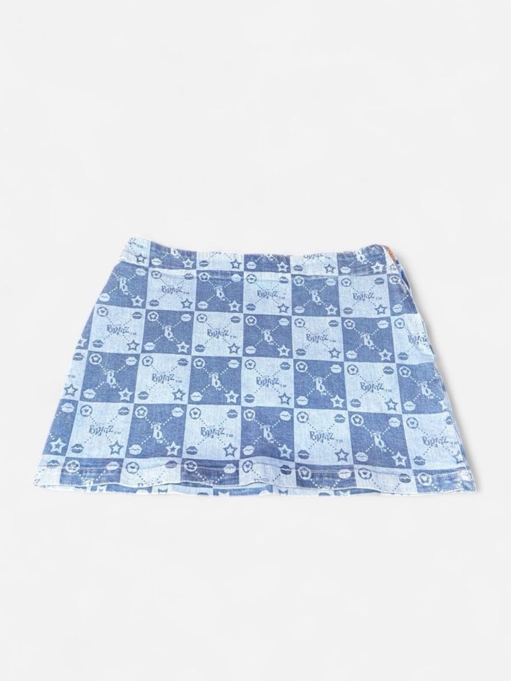 Dolls Kill Blue Checkerboard Denim Mini Skirt